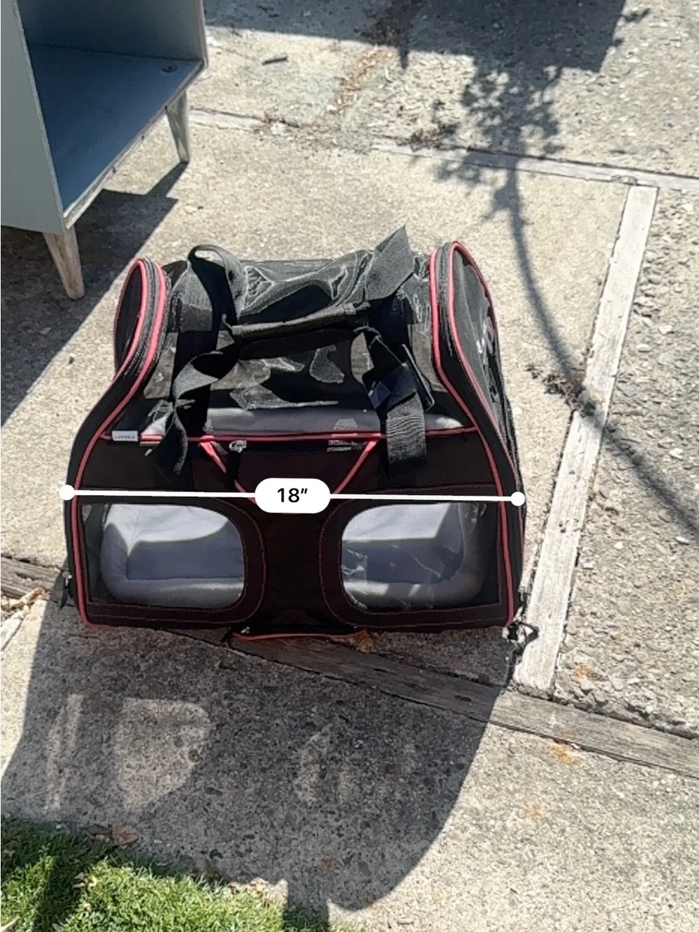 Katziela Black and Red Soft-Sided Pet Carrier for Dogs and Cats